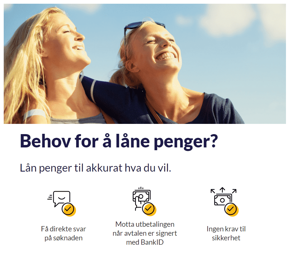 Komplett Bank fritids og forbruksfinansiering uten krav til sikkerhet