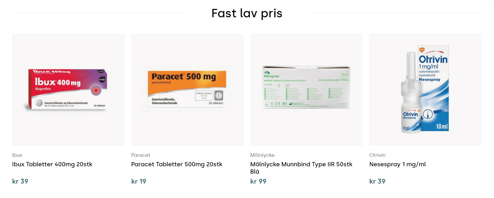 Apotera med fast lavpris på de mest populære produktene.