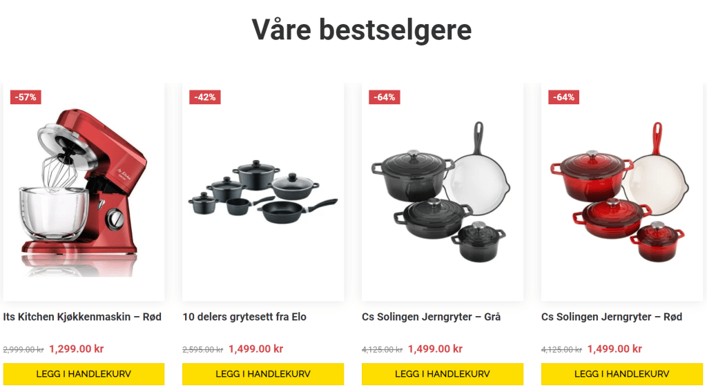 Engrospris rabattkoder på flere produkter i butikken.