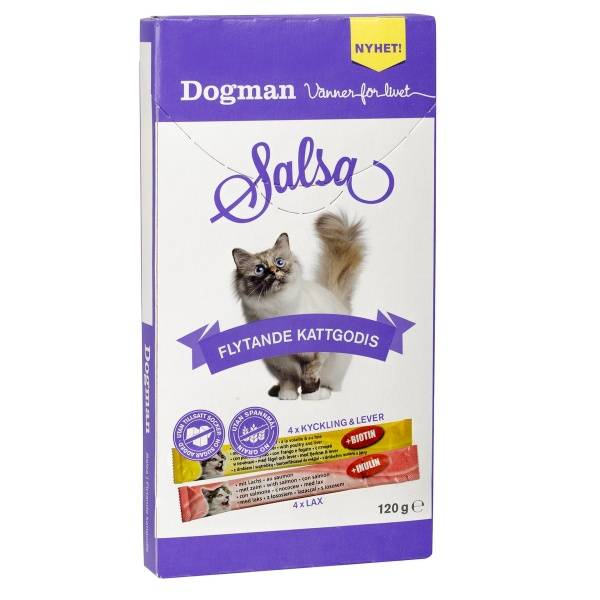 8pk Salsa - flytende kattesnacks laks/kylling/lever