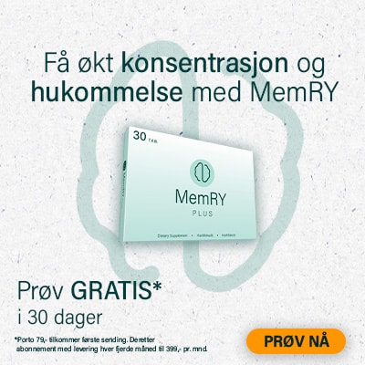 MemRY gratis i 30 dager med dokumentert effekt