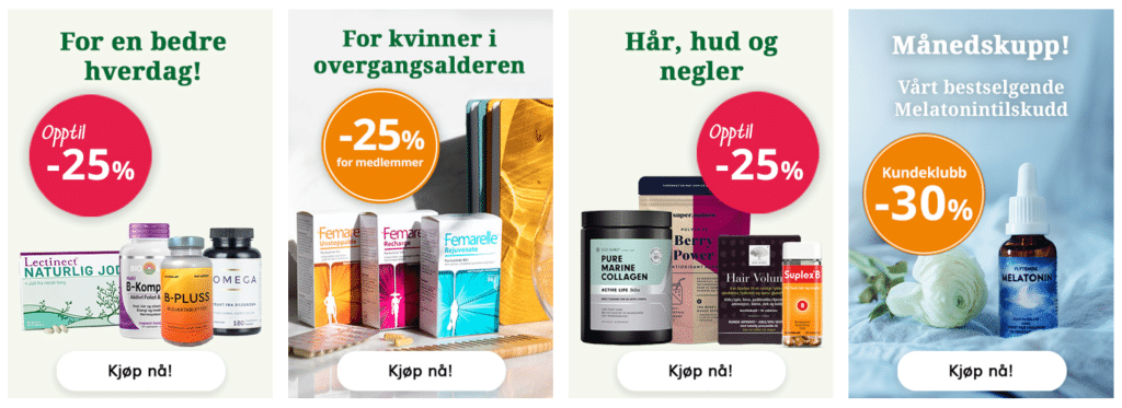 Sunkost tilbud på bestselgende helse og velvære-produkter