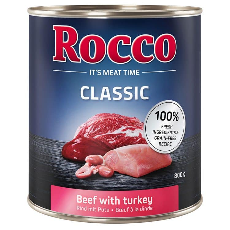 Nå til spesialpris! Rocco Classic 24 x 800 g - Okse med kalkun
