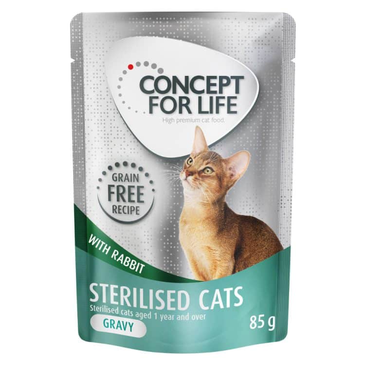 Økonomipakke Concept for Life kornfri 24 x 85 g - Sterilised Cats kanin - i saus