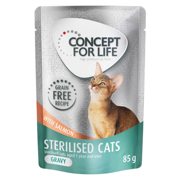 Økonomipakke Concept for Life kornfri 24 x 85 g - Sterilised Cats laks - i saus