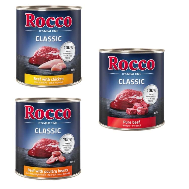 Nå til spesialpris! Rocco Classic 24 x 800 g - Topseller-Mix: Storfe