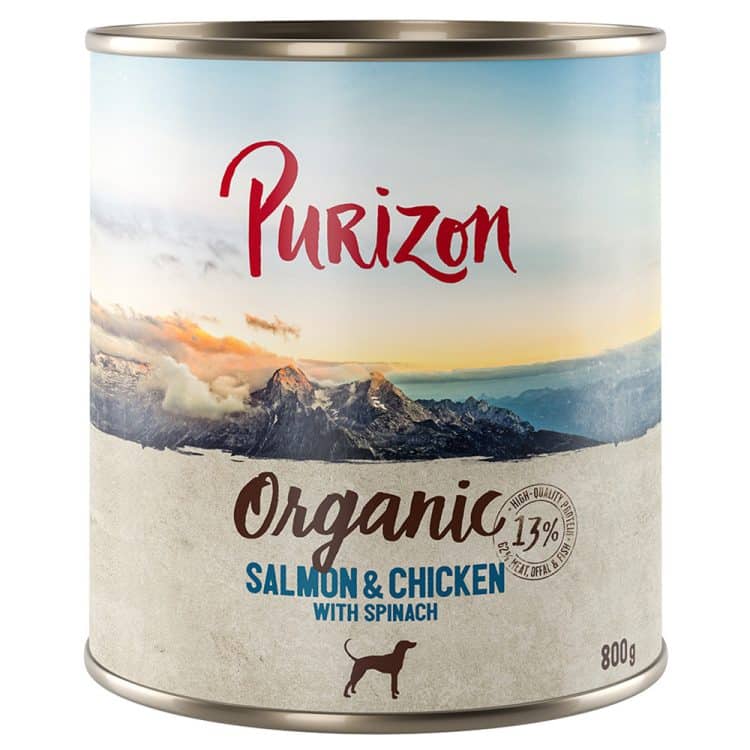 Purizon Organic 6 x 800 g - Laks & kylling med spinat