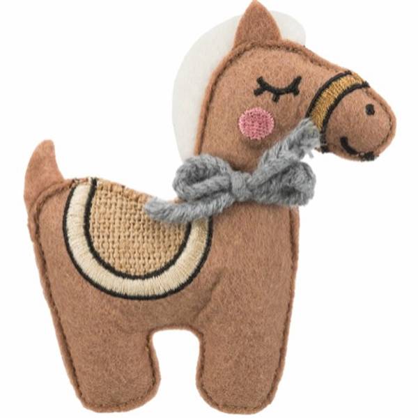 Hest katteleke i filt med catnip