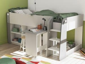 Halvhøyseng – Paddington – Barn – 90×200 Hvit/grå