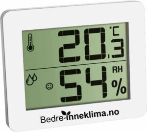 Bedre Inneklima hygrometer og termometer - Hvit