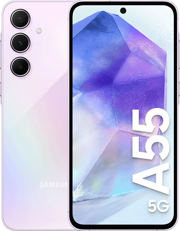 Samsung Galaxy A55 (128 GB) Light Violet (Betal nå - med abonnement)