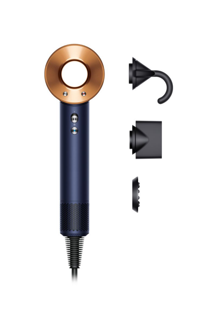 Dyson Supersonic™ hårføner Straight+Wavy (Prussian blue/Rich copper)